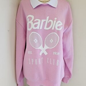 BARBIE NWOT PINK FLEECE LINED SWEATSHIRT